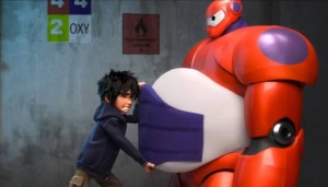 Hiro fa indossare l'armatura a Baymax