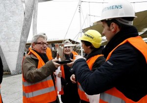 Daniel Libeskind nel cantiere dell'Expo