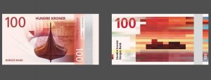 Grafica del biglietto da 100 corone norvegesi