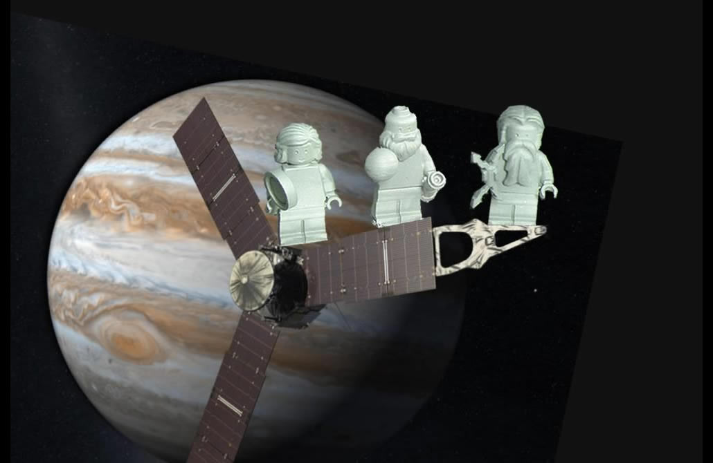 Juno porta personaggi Lego in orbita