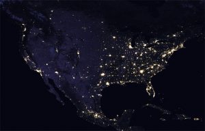 Mappa luci Stati Uniti