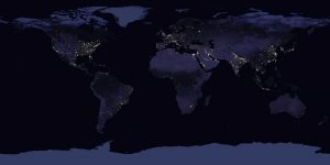 Planisfero mappa luci terrestri