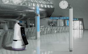 LG robot Troika in aeroporto