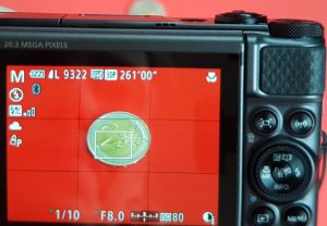 Canon SX730 HS info scatto su display