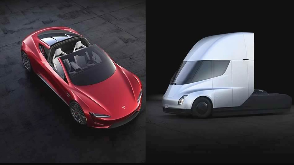 Tesla Roadster e Semi Truck