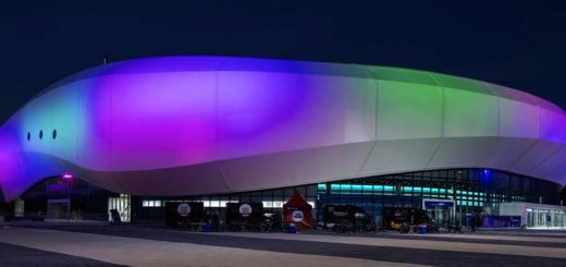 Arena di Gangneung con luce colorata LED
