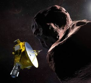 Rappresentazione grafica di New Horizons e Ultima Thule