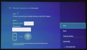 Immissione password proiezione wireless GV1