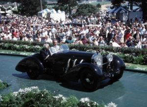 Ralph Laurend e Russell a bordo Mercedes Conte Trossi a Pebble Beach