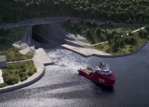 Entrata Tunnel Stad per grandi navi, disegno di Snøhett