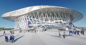 Sezioni in acciaio a sostegno tetto Ska Arena