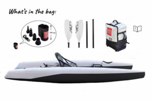 Confezione borsa, paddle, super kayak 