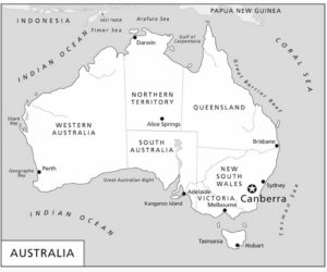 Cartina dell'Australia