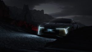 DS E-Tense Performance luci anteriori e logo