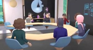 Tavolo riunioni condiviso nel metaverso con Oculus