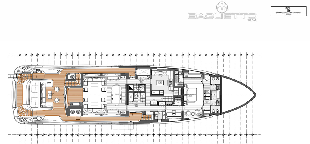 Baglietto Enterprise Main Deck layout Francesco Paszkowski Design