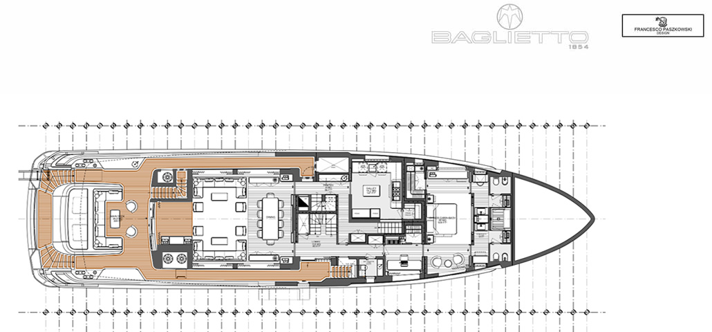 Baglietto Enterprise Upper Deck layout Francesco Paszkowski Design