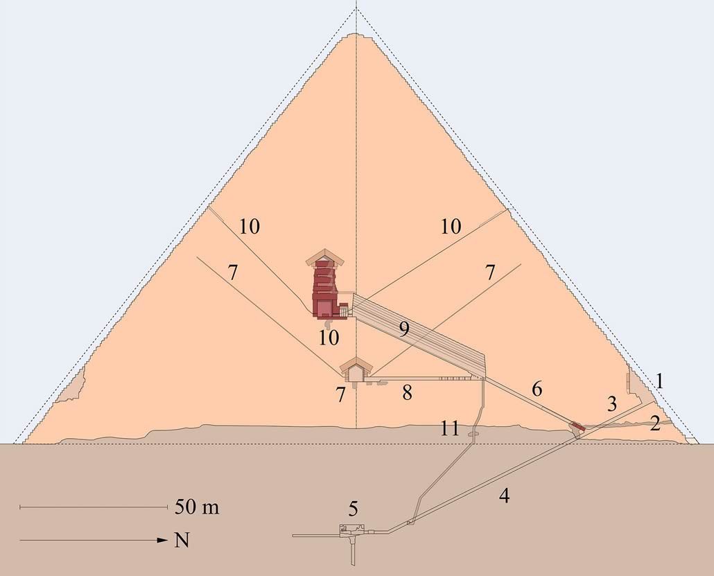 Sezione piramide di Cheope
