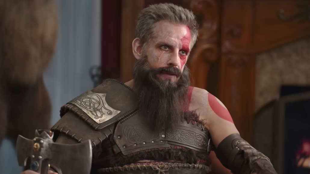 Ben Stiller truccato come Kratos