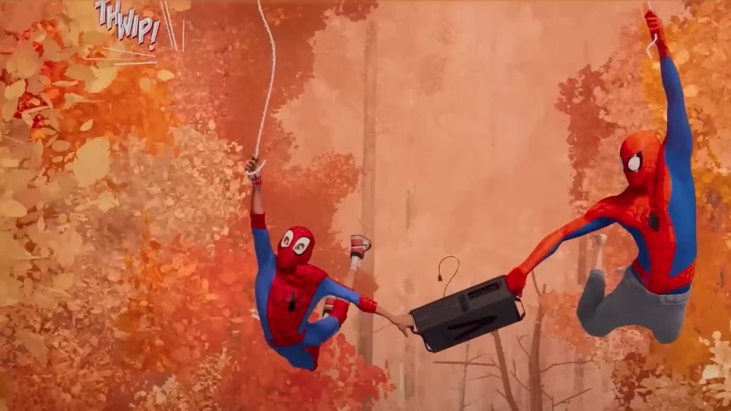 Effetti sonori come nei fumetti compaiono nei fotogrammi di Spider-Man: Across The Spider-Verse