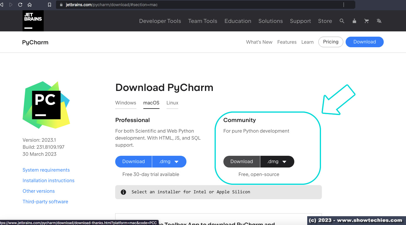 Download PyCharm Community
