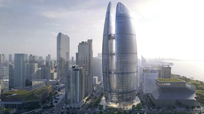 ZHA Wuhan Taikang Financial Center le tre torri