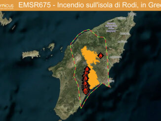 Copernicus mappa incendi Rodi 24 luglio 2023