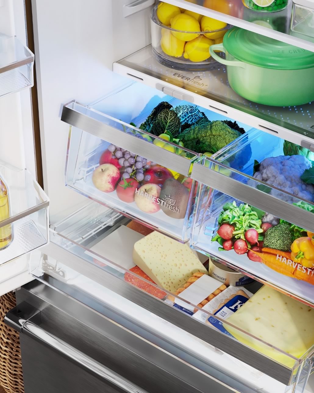 Tecnologia Beko HarvestFresh™ nel cassetto fretta e verdura dei frigoriferi.