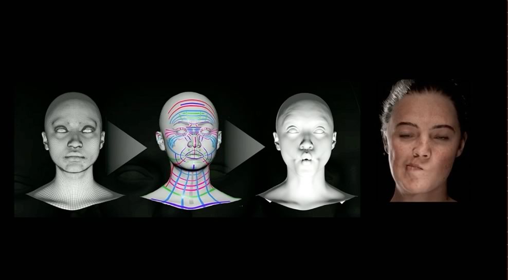 Facial Training via cloud con creazione finale di un puppet (modello animato)