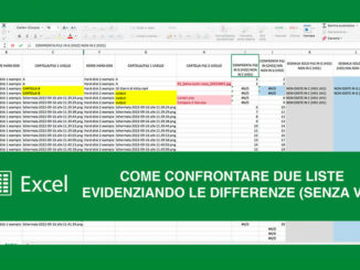 Come verificare in automatico i file di due liste (fatture, indirizzi, foto/video) evidenziando le differenze (senza VBA).