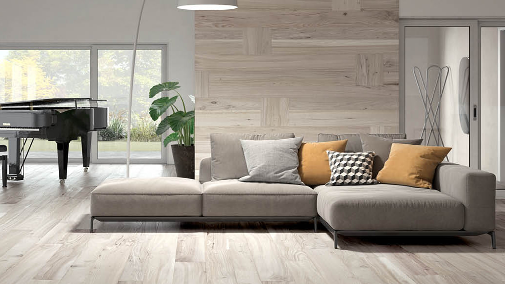 Parquet e rivestimento parete in Olmo de Casera Rosa bianca
