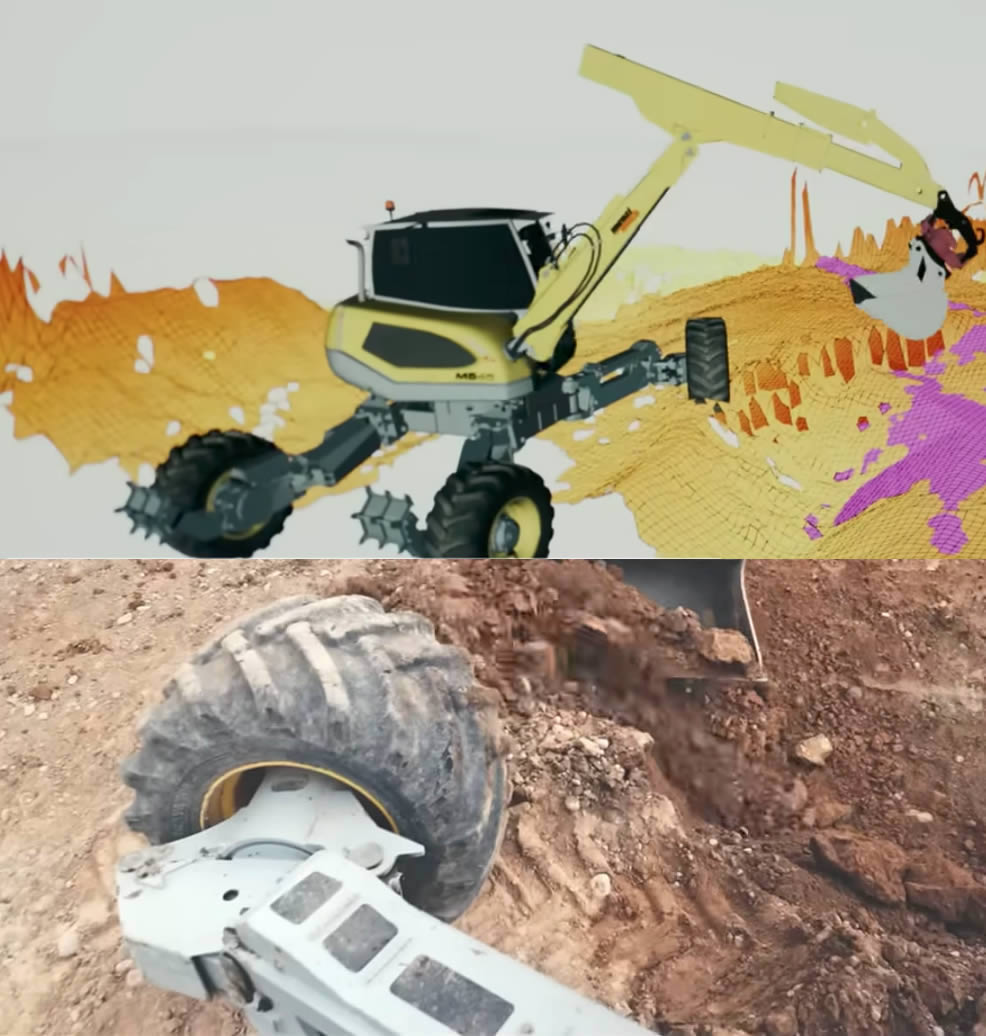 Escavatore autonomo ETH Menzi Muck dettaglio