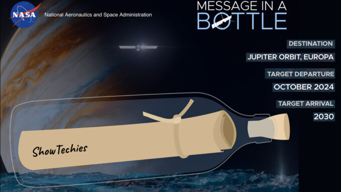Messaggio in bottiglia con i nomi su microchip per Europa, la luna di Giove