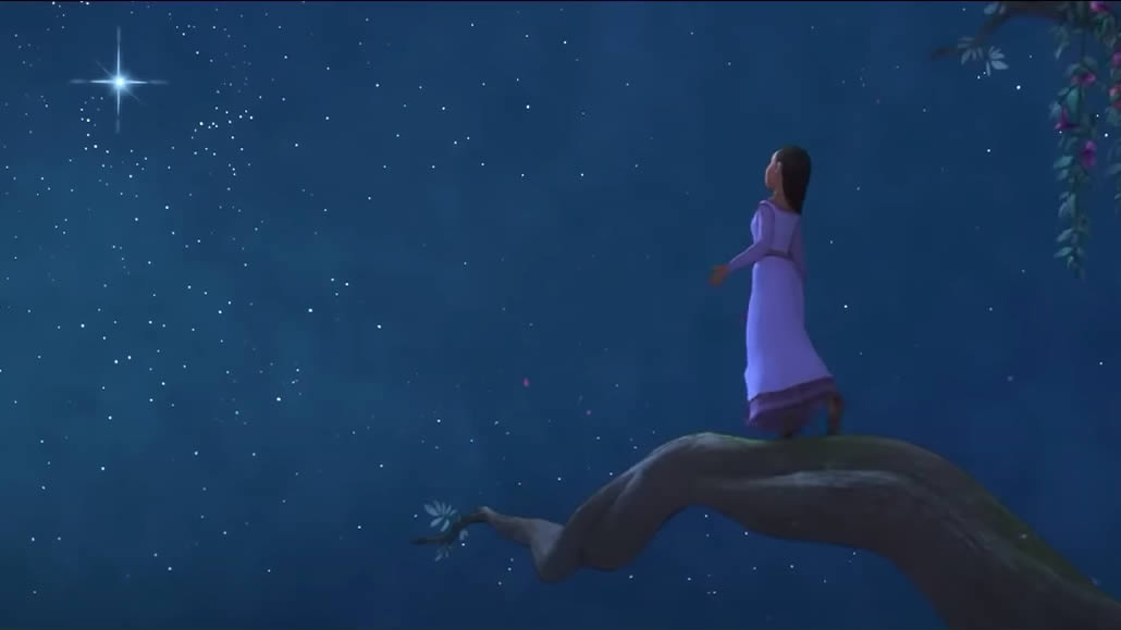 Asha guarda verso il cielo stellato
