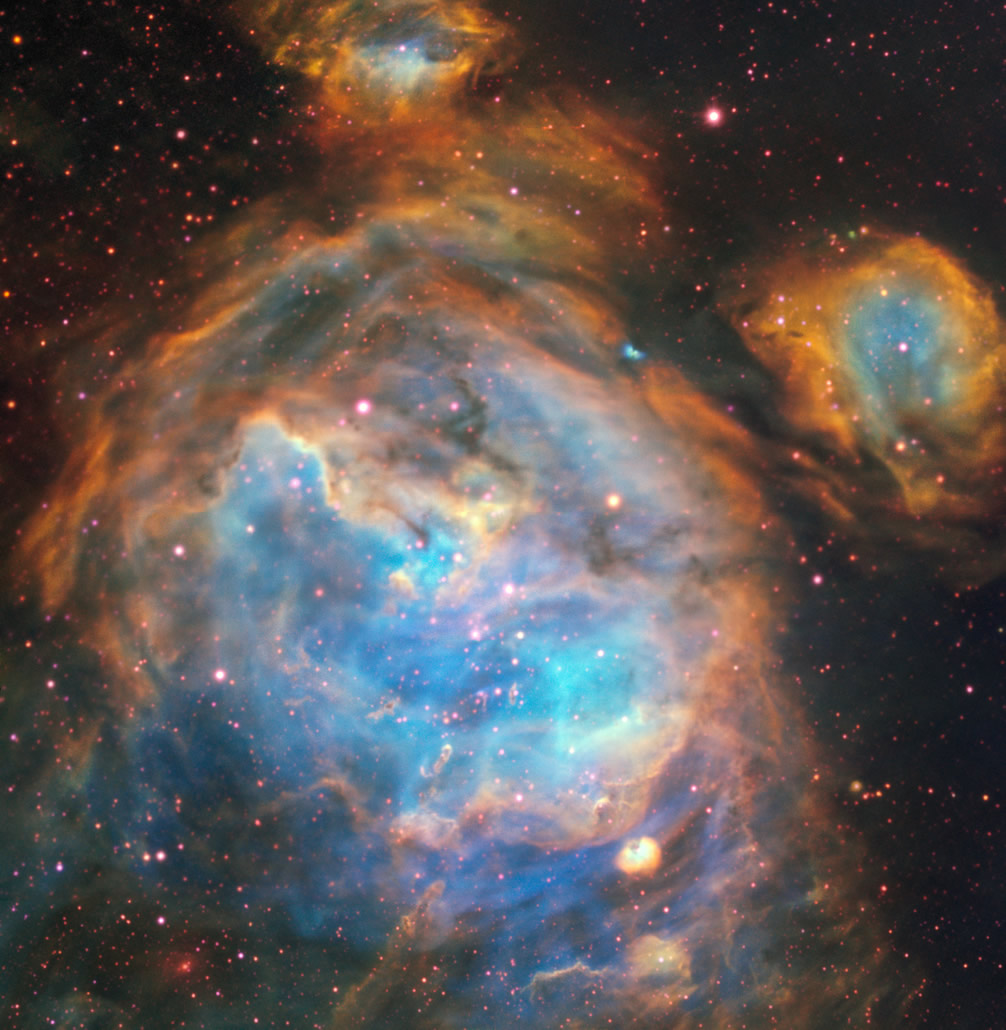 Bolle di nuove stelle nella Grande Nube di Magellano