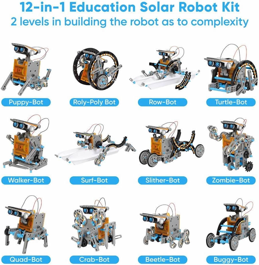 VEPOWER robot ad Energia Solare Robot,12 diverse configurazioni possibili, 190 pezzi 