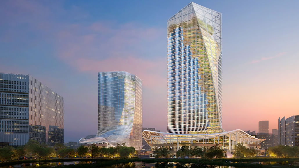 Torre per uffici di MVRDV per Tianfu Software Park di Chengdu