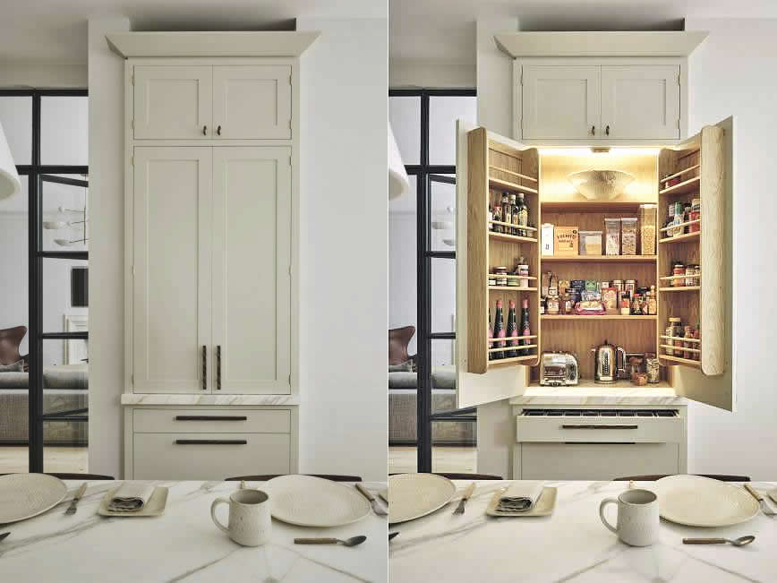 Mobile credenza con ripiano in marmo