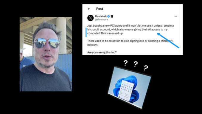 Elon Mush ha problemi ad installare Windows 11