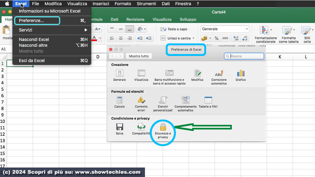 Preferenze – Sicurezza e Privacy