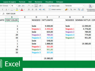 Excel come sommare e contare celle usando il colore del testo