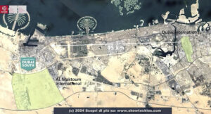 Mappa distanze Dubai Sud DWC da DXB