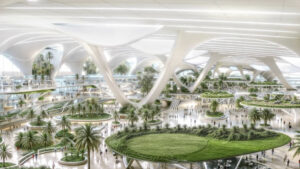 Vista atrio aeroporto internazionale Al Maktoum di Dubai (DWC)