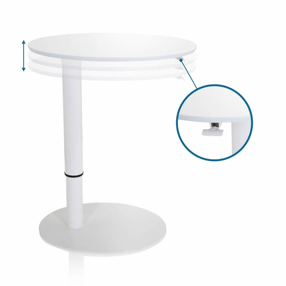 Side table con altezza ripiano regolabile
