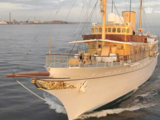 Vista da prua yacht reale danese Dannebrog
