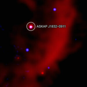 Un'immagine ravvicinata di ASKAP J1832 nelle bande dei raggi X e delle onde radio (Chandra)