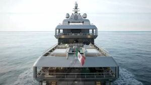 Vista da poppa Admiral Armani 72m