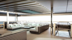 Divani a U su ponte Admiral Armani 72m