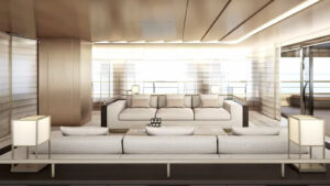 Interni Armani zona salotto collegata zona pranzo - GA 72m Admiral