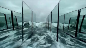 Immagine di onde e specchi creata con AI generativa di Google